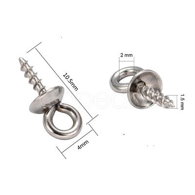 Tarnish Resistant 304 Stainless Steel Screw Eye Pin Peg Bails STAS-E076-05-1