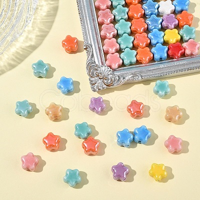 1 Strand Handmade Porcelain Bead Strands PORC-YW0001-36-1