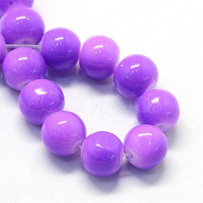 Baking Paint Glass Round Bead Strands DGLA-Q020-6mm-27-1