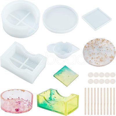 Cup Mat Silicone Molds Sets DIY-FH0002-21-1