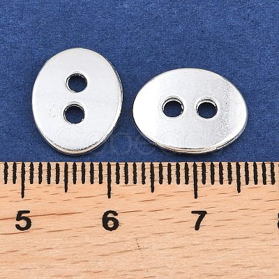 Alloy Oval Buttons TIBE-ZN48623-S-FF-1