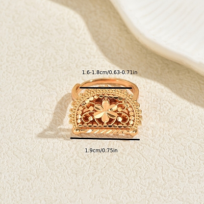 Brass Geometric Floral Finger Rings for Women CO0398-1