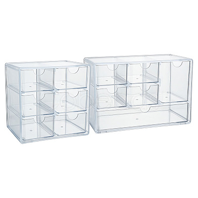 2Pcs 2 Styles Desktop Plastic Storage Box ODIS-GO0001-27-1