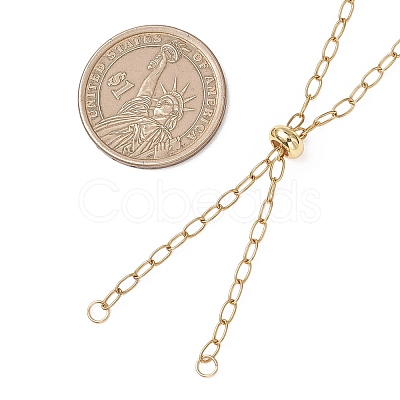 2.5MM Brass Cable Chain Slider Necklace Making AJEW-JB01545-04-1