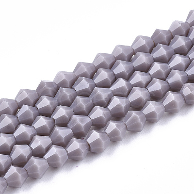 Opaque Solid Color Glass Beads Strands X-GLAA-Q080-4mm-B01-1