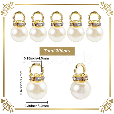 200Pcs ABS Imitation Pearl Pendants FIND-SC0019-99-1