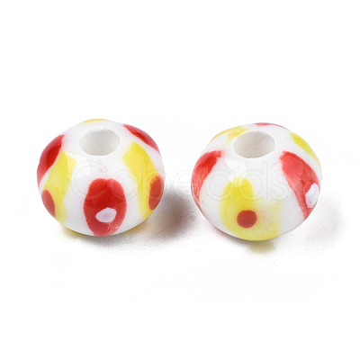 Handmade Porcelain European Beads PORC-S504-009-1