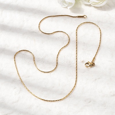 304 Stainless Steel Boston Chain Necklaces STAS-O053-16G-1