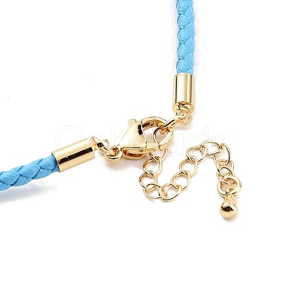 Braided Round Imitation Leather Bracelets Making BJEW-H610-01G-1