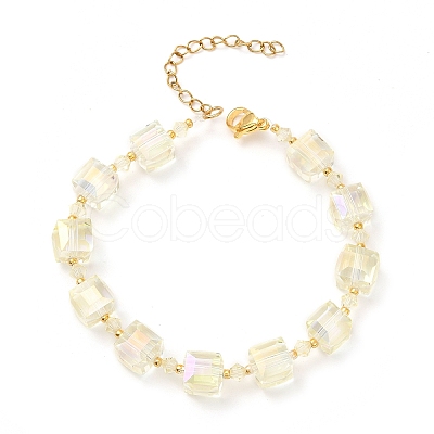 Electroplate Glass Beaded Stretch Bracelet Sets for Women BJEW-JB11213-1