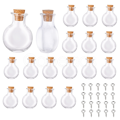 40Pcs 2 Style Glass Bottles AJEW-SC0001-34-1