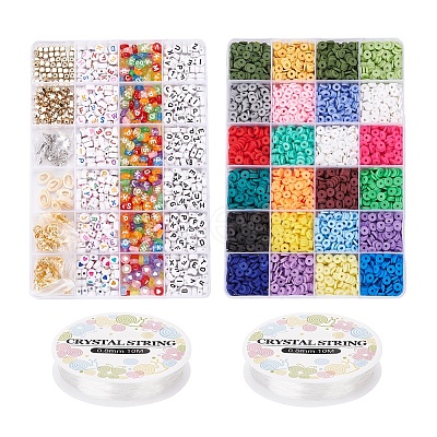 DIY Terracotta and Alphabet Beads Jewelry Making DIY-YW0002-59-1