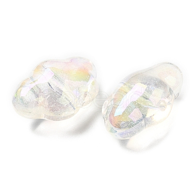 UV Plating Transparent Rainbow Iridescent Acrylic Beads X-OACR-C016-31C-1