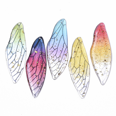 Transparent Epoxy Resin Big Pendants RESI-T046-01-1