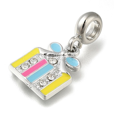 Rack Plating Alloy Colorful Enamel European Dangle Charms PALLOY-A009-14P-1