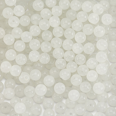 3 Strands Baking Paint Imitation Jade Glass Round Bead Strands DGLA-PA0001-01A-1