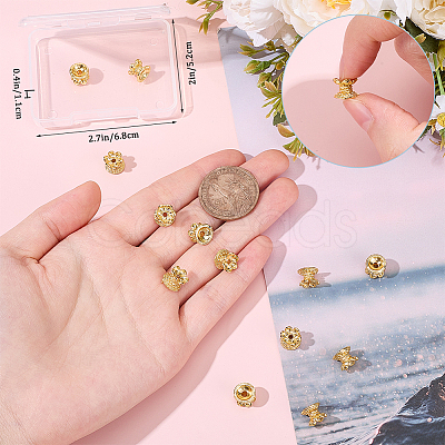 20Pcs Brass Lotus Beads KK-BBC0015-59-1