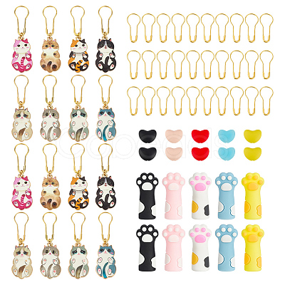 66Pcs Alloy Locking Stitch Markers HJEW-MA00053-1