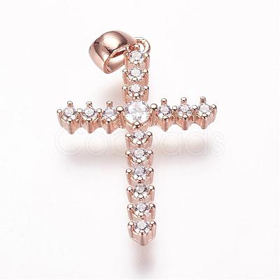 Brass Micro Pave Cubic Zirconia Pendants ZIRC-E108-10-NR-1
