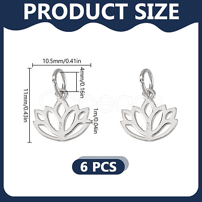 6Pcs Hollow 925 Sterling Silver Charms STER-DR0001-35-1