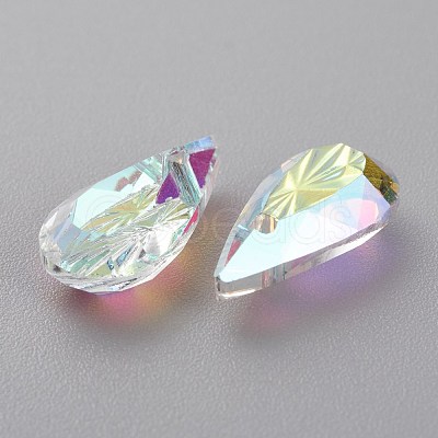 Embossed Glass Rhinestone Pendants GLAA-J101-06A-001AB-1
