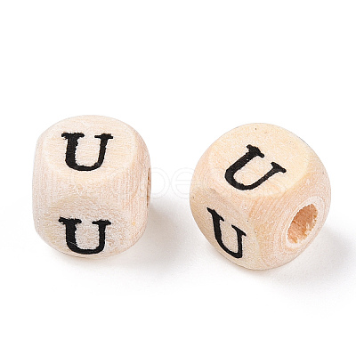 Printed Natural Schima Wood Beads WOOD-TAC0005-29B-01U-1
