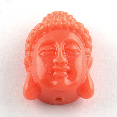 Dyed Buddha Head Synthetical Coral Beads CORA-R011-16-1