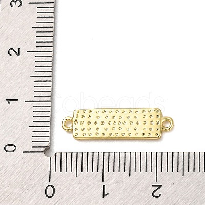 Beach Theme Rack Plating Brass Rectangle Connector Charms KK-P261-08D-G08-1
