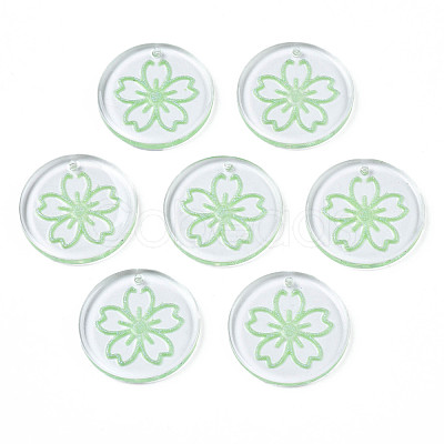 Transparent Resin Pendants RESI-N030-004C-1