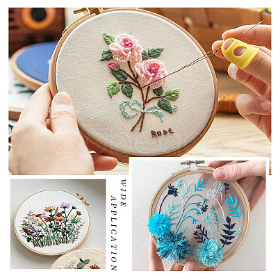 Plastic Imitation Bamboo Cross Stitch Embroidery Hoops TOOL-TADJ0001-03A-1