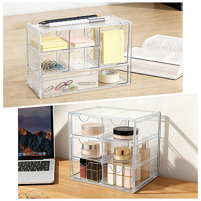 2Pcs 2 Styles Desktop Plastic Storage Box ODIS-GO0001-27-1