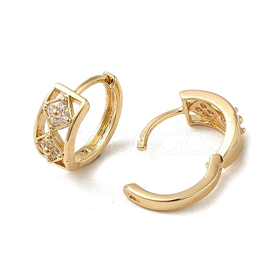 Brass Micro Pave Cubic Zirconia Hoop Earring EJEW-L271-20KCG-07-1