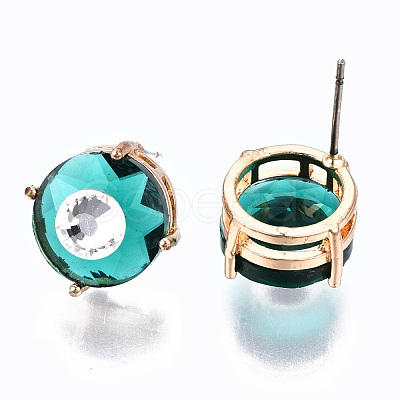 Brass Stud Earrings GLAA-S193-039D-LG-1