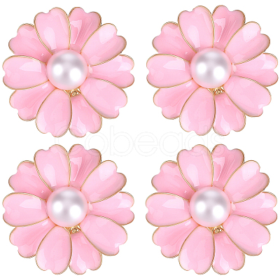 6Pcs Flower Alloy Plastic Cufflinks FIND-CY0001-64-1