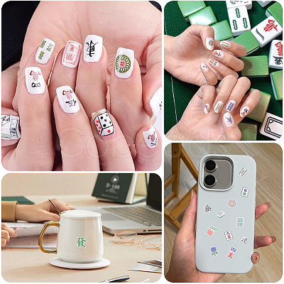 6 Sheets 6 Styles Mahjong Pattern Plastic Nail Art Stickers MRMJ-CA0001-59-1