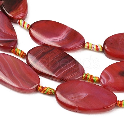 Natural Banded Agate Beads Strands G-F825-H01-01-1