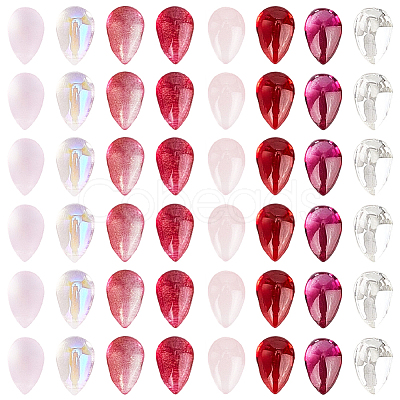 96Pcs 8 Colors Teardrop Glass Charms GLAA-HY0001-50A-1
