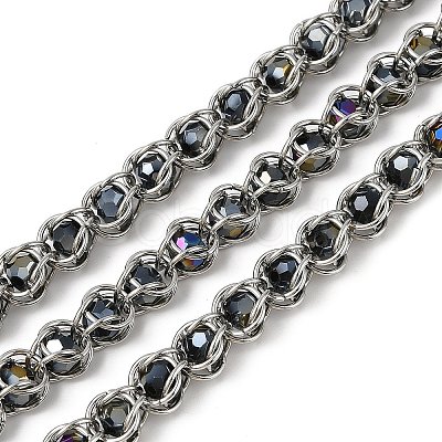 304 Stainless Steel Glass Link Chains CHS-L029-10P-04-1