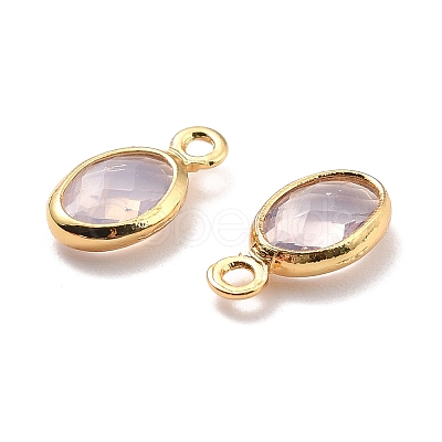 Eco-Friendly Brass with Glass Pendants X-KK-K268-01T-1