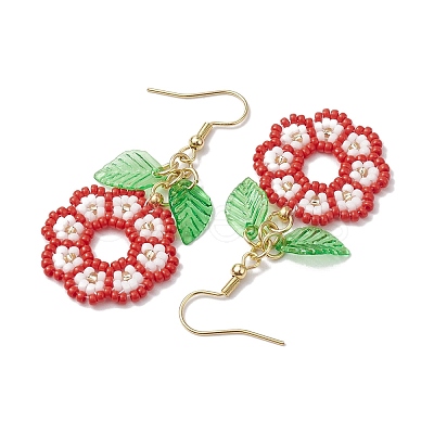 Handmade Seed Beads Dangle Earrings EJEW-MZ00143-02-1