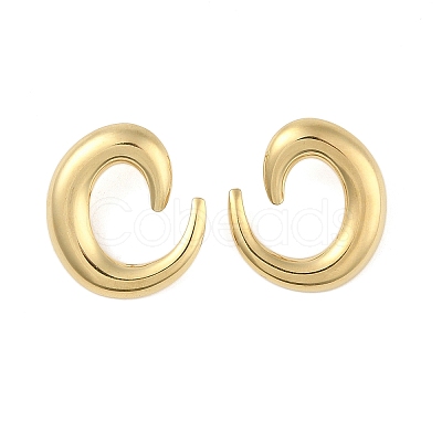 Left and Right Ion Plating(IP) 304 Stainless Steel Stud Earrings for Women EJEW-B050-03G-1