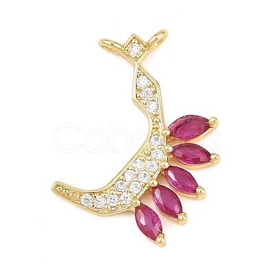 15Pcs Brass Micro Pave Cubic Zirconia Pendants KK-Z151-15G-02-1