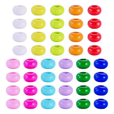 110Pcs 11 Colors Opaque Acrylic European Beads SACR-TA0001-75-1