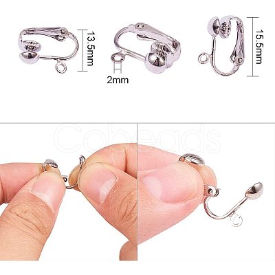 Iron Clip-on Earring Findings KK-PH0026-20P-NF-1