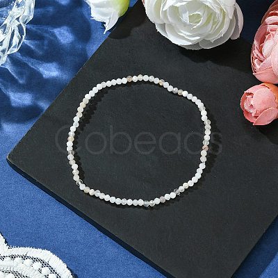 2mm Natural Pink Opal Faceted Round Beaded Stretch Bracelets for Women BJEW-JB10843-01-1