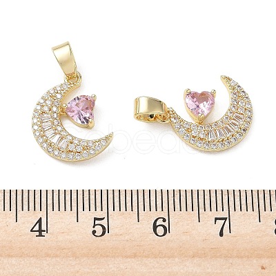Brass Micro Pave Mixed Color Cubic Zirconia Pendants KK-A299-06G-1
