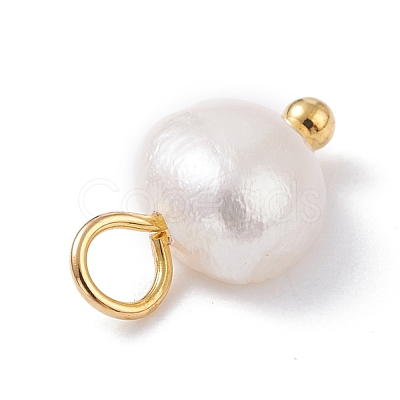 Natural Cultured Freshwater Pearl Charms PALLOY-JF01098-03-1