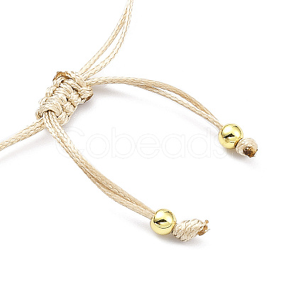 Adjustable Natural Pearl & Polymer Clay Disc Braided Beaded Bracelet for Women BJEW-O187-06-1