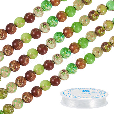 DIY Natural Regalite/Imperial Jasper/Sea Sediment Jasper Beads Bracelets Making KIts DIY-TA0002-69D-1