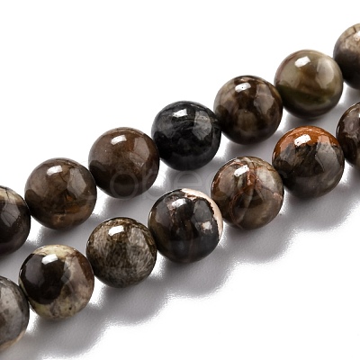 Round Natural Agate Beads Strands X-G-O199-02B-1